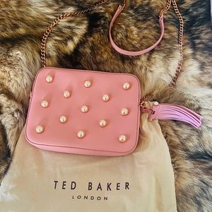 Stunning Ted Baker Barbie pink crossbody clutch purse NWOT
